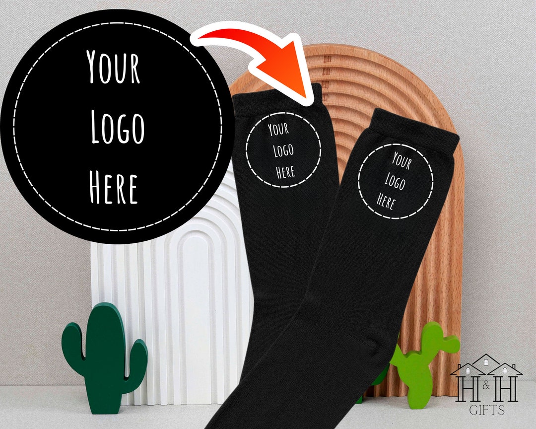 Custom Logo Socks Printed With Any Custom Business Logo Personalised ...