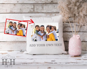 Personalised Custom Printed Photo Cushion Cover Any Photo Any Text Pillow Pillowcase Cover With Zipper Customisable Personalised Family Gift