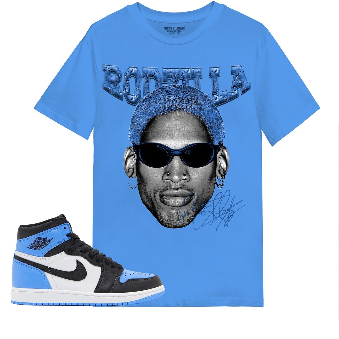 Rodman Color.jordan 1 University Blue Toe.blue.jordan 1 Etsy