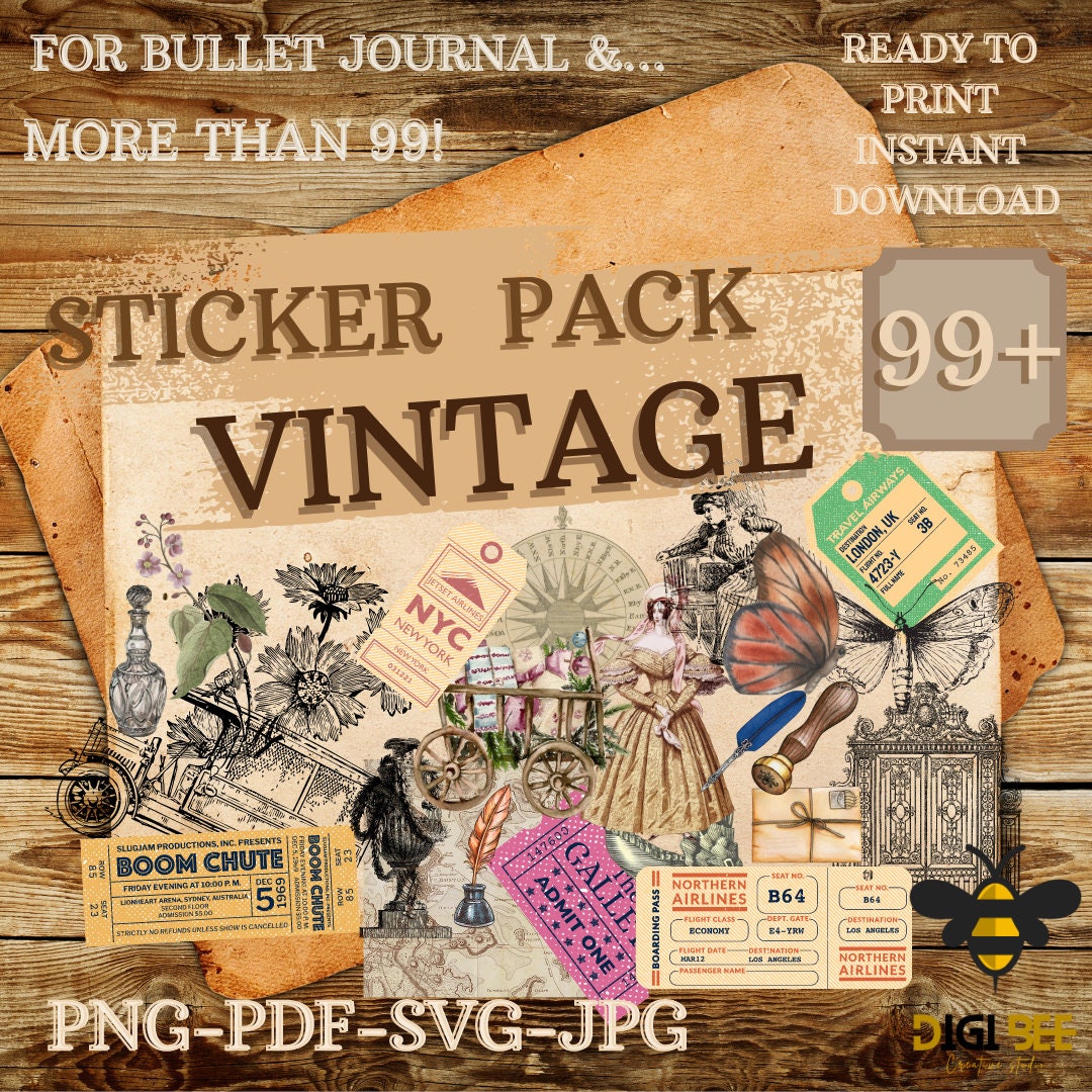 Plant Journaling Stickers Pack 160Pcs, Vintage Scrapbook Sticker