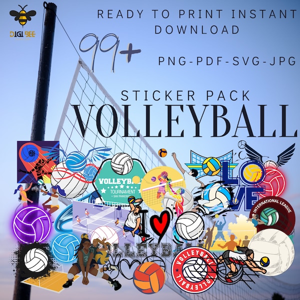 Sports Series Volleyball Sticker Pack - Digital Sticker - Planner Sticker - Goodnotes Sticker - iPad Sticker