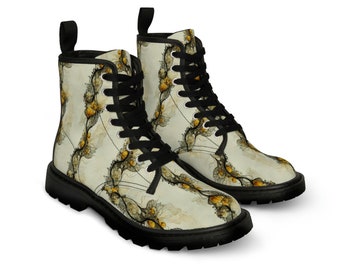 Baidora - Floral Drawing With Watercolor - Women's Canvas Boots - up to shoe size EU 43 / US 11 / Uk 8