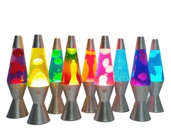 Lava Lamp 37cm Night Light Decor Various Colours Party Silver Base AUS SELLER