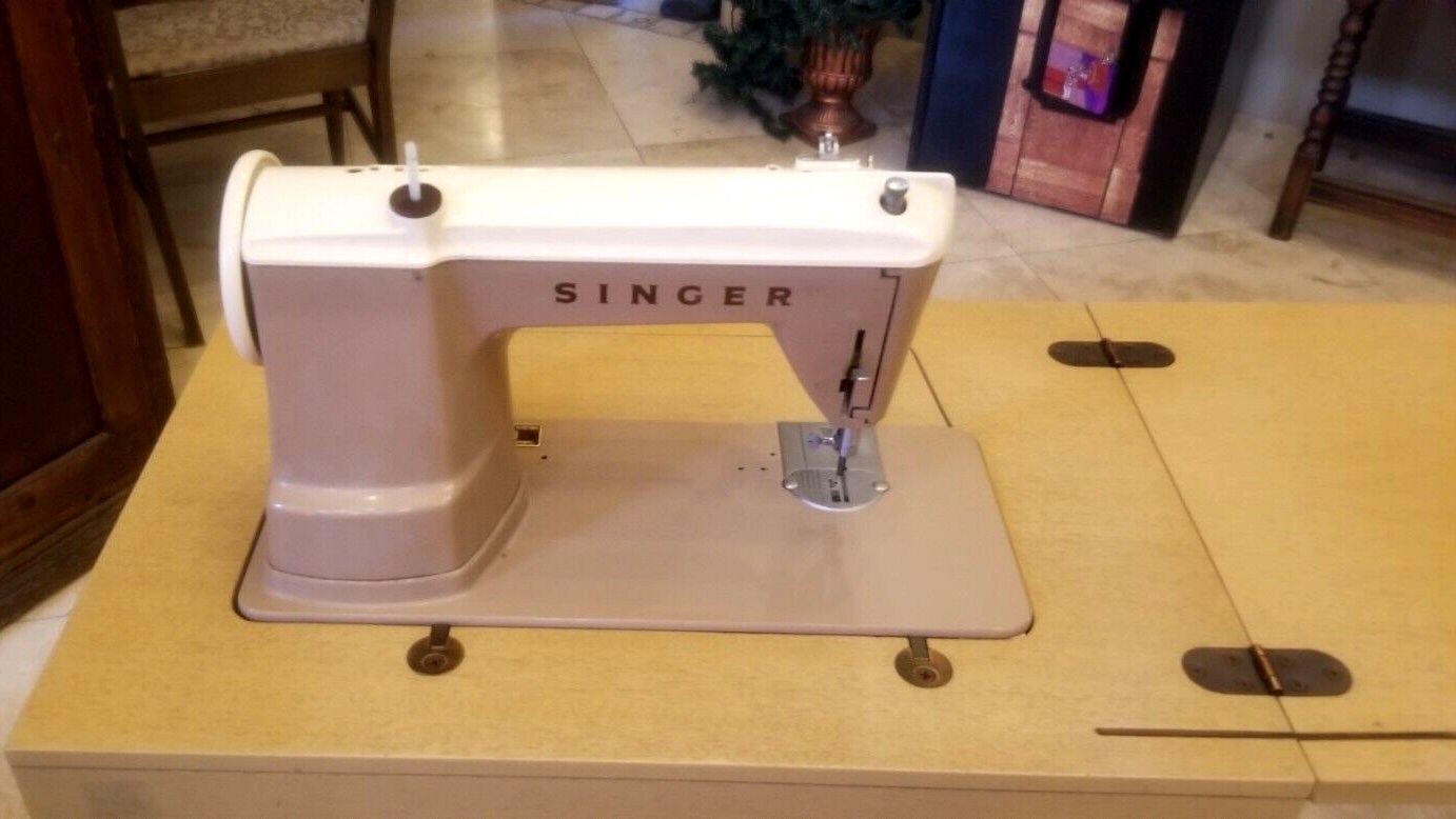 Singer Sewing Machine 1940's Electric with Cabinet Console 