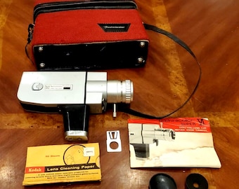 Vintage TECHNICOLOR Super VI 1.8 f 9 - 36 mm Zoom Super 8 mm Movie Camera With Bag Untested