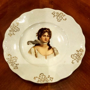 Antique Steruno Queen Louise  Bavarian Prussia Portrait Dish Vintage