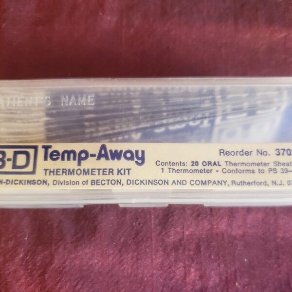 Glass B D Oral Fever Thermometer Etsy