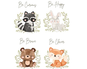 Woodland Animal Nursery Print