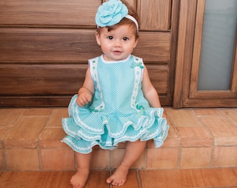 Vestido flamenca en stock para niñas de 0 a 18 meses