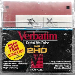 Verbatim DataLife 2HD-disketter, 10-pack - nytt förseglat vintage IBM-format