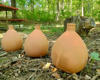 Olla (Oya) Teracotta Garden Watering Pot Medium 9.5x 7.5” 100 oz / Large 12x 8.6” 1.7 gal