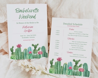 Scottsdale Bachelorette Party Invitation, Desert Watercolor (Digital Template)