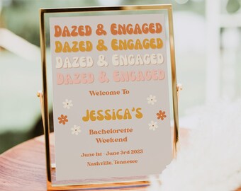 Retro Bachelorette Party Welcome Sign Template (Digital Download)