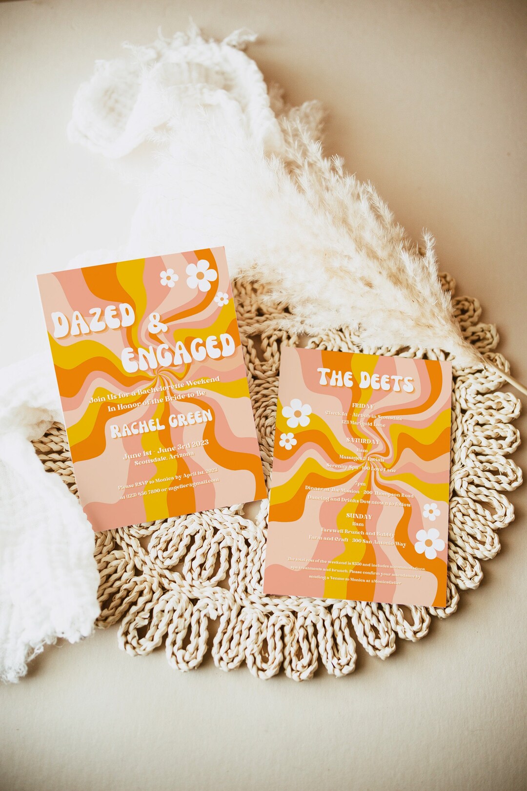 Groovy 70s Bachelorette Party Itinerary Template (digital) - Etsy