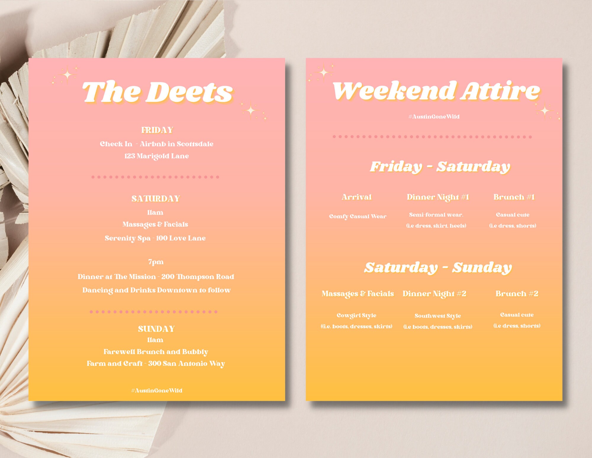 Austin Bachelorette Party Itinerary Template. Austin Etsy