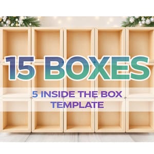 Szablon fotografii świątecznej In The Box - 5 Cyfrowe tło - 15 pudełek - PSR-ITB-04