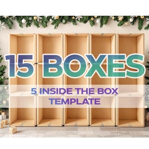 Szablon fotografii świątecznej In The Box - 5 Cyfrowe tło - 15 pudełek - PSR-ITB-05