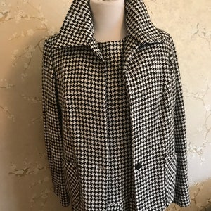 Vintage Houndstooth Dropped Waist Dress with Matching Jacket Size Large