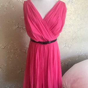 Vintage Lilli Diamond Pink Silk Dress Size M