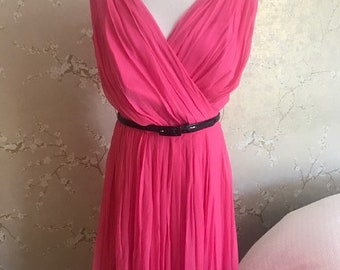 Vintage Lilli Diamond Pink Silk Dress Size M