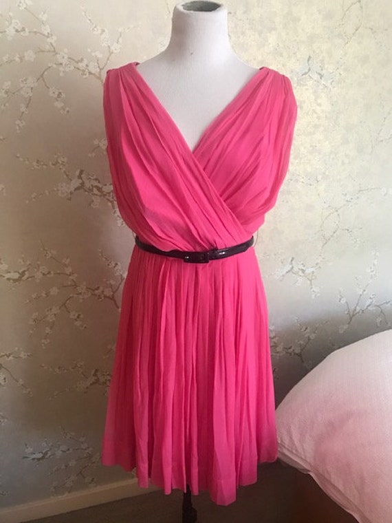 Vintage Lilli Diamond Pink Silk Dress Size M