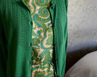 Cárdigan verde Kelly de Trina Turk de la NWOT, talla grande