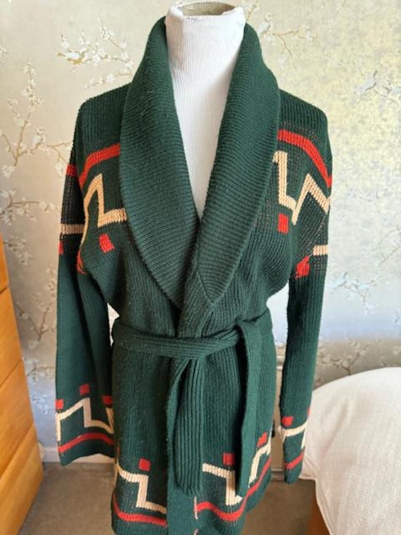 お*て様 60s Jantzen wool knit cardigan XL b Vintage 60s 70s Jantzen Brown Wool Knit Sweater Mens Size