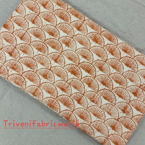 Hand Block print cotton kantha quilt Bedspread Bedding Throw Blanket Handmade Quilt Orange Kantha Quilt Bedcover Kantha Crafts Coverlet