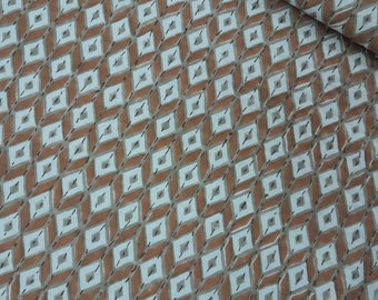 Edredón Kantha con estampado de bloques beige: colcha de algodón hecha a mano