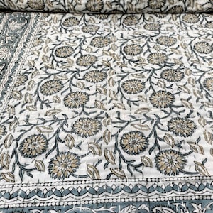Kantha quilt grey handmade kantha handblocked print kantha blanket bedspread kantha quilt grey kantha blanket kantha throw kantha quilt king