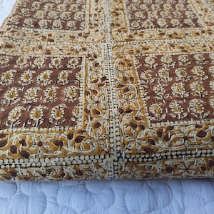 Brown Kantha Quilt Indian Bedding Throw Block Print Bedspread Hand Stitching Kantha Craft image 9