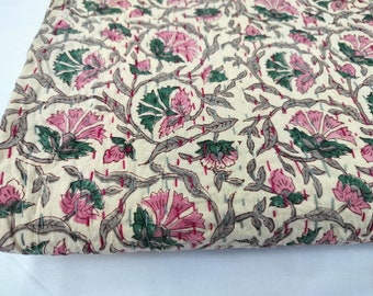 Edredón Kantha de algodón indio, colcha rosa, manta de cama, funda de cama artesanal Kantha