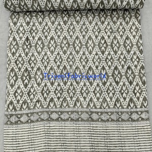 kantha quilt grey handmade kantha blanket bedspread quilt hand block print kantha throw pure cotton kantha quilt bedcover bedding throw grey