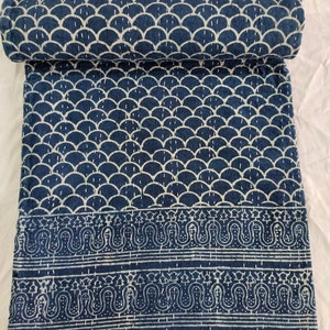 kantha quilt blue indigo blue handmade kantha quilt bedspread indian indigo block print blue kantha blanket throw