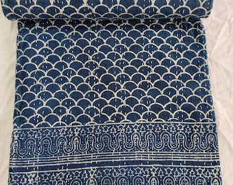trapunta kantha blu indaco blu fatta a mano trapunta kantha copriletto indiano indaco stampa a blocchi blu coperta kantha tiro