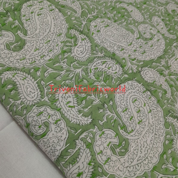 Kantha Quilt Green Etsy