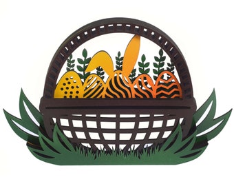 Whimsical Laser Cut Easter Basket - Instant Download DXF Laser Cutting Files