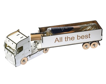 Archivo vectorial cortado con láser para botella de bebida de coche (CNC, SVG, DXF, PDF, CDR), patrón CNC, regalo, cumpleaños, coche, camión, solo archivo digital (P00020)