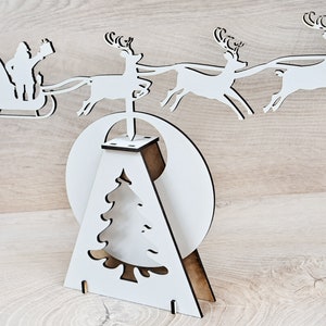 Laser Cut File Vector Rocking Santa Claus pour Laser, CNC, SVG, DXF, Pdf, Cdr, décorations de Noël, P00025 Fichier numérique uniquement