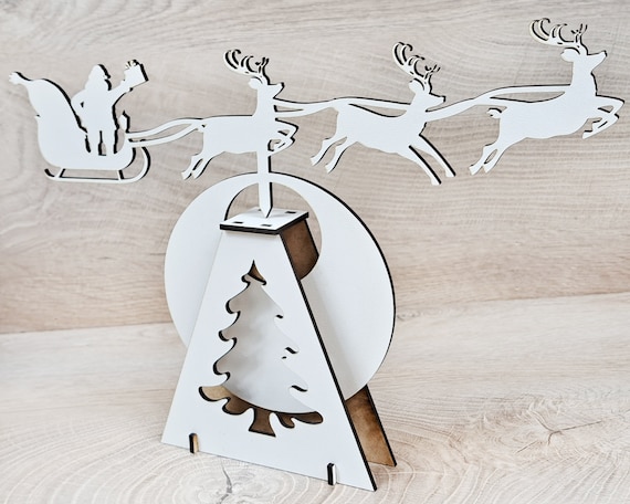 Laser Cut File Vector Rocking Santa Claus for Laser, CNC, SVG, DXF, Pdf, Cdr, Christmas decorations, P00025 Digital File Only