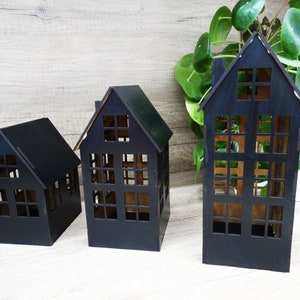 Laser cut file for CNC: 3 house sizes, SVG, DXF, Pdf, Cdr - Create beautiful candle lanterns! Digital download P00011