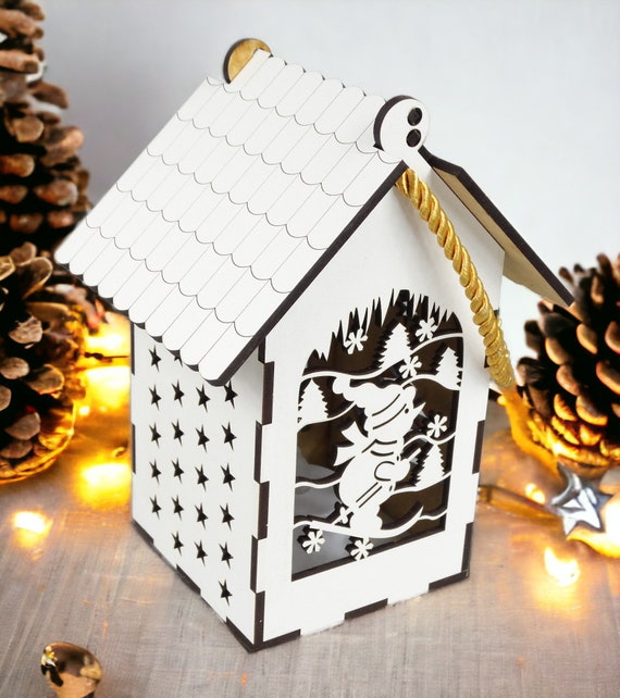 Laser Cut File Vector Advent Window Pane Farmhouse Lantern, CNC, SVG, DXF, Pdf, Cdr, Patern Cnc, Calendar, Lamp, P00002