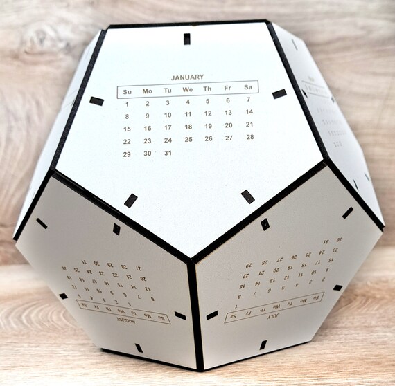 Laser Cut File Vector Calendar 2022, 2023, CNC, SVG, DXF, Pdf, Cdr, Patern Cnc, Gift, Eternal Calendar, Digital File Only, P00031