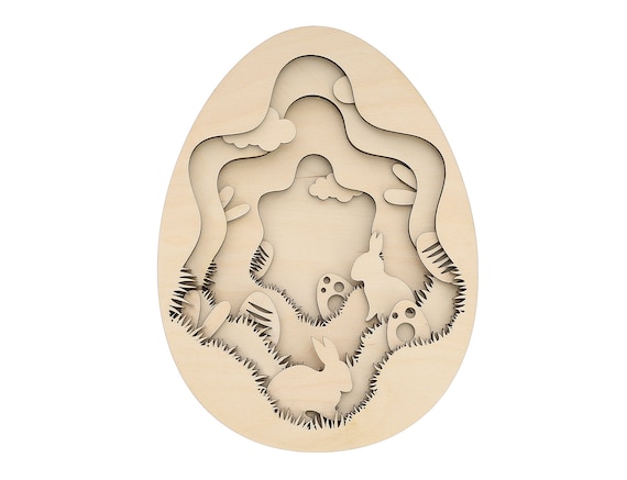 DIY Stained Glass Egg: Multi-layered Easter Decoration - Laser Cut DXF SVG File for Instant Download!