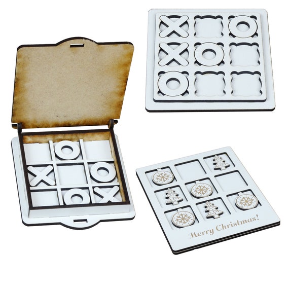 Laser Cut File: Unique Tik Tak Toe Game Design for DIY Enthusiasts, Instant Download, P00023 Digital File Only