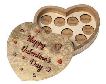 Laser Cut Files Vector Heart Box with Surprise for Valentines Day, SVG, DXF, Patern Cnc, Glowforge, Gift, Digital File Only, P00035
