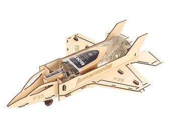 Laser Cut File Vector Bottle Fighter Plane, CNC, SVG, DXF, Pdf, Cdr, Patern Cnc, Gift, birthday, Digital File Only, P00066