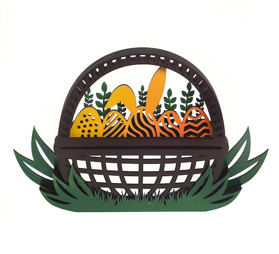 Whimsical Laser Cut Easter Basket - Instant Download DXF Laser Cutting Files