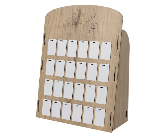 Efficient Earring Holder: Laser Cut Plywood Organizer, 3mm Plywood Earring Stand - SVG DXF Files for Glowforge  P00039