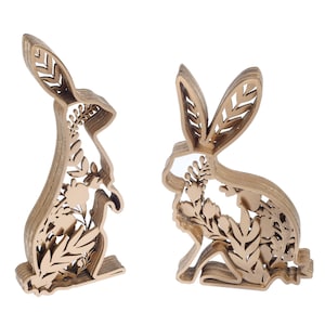 Créez une superbe décoration de Pâques : lot de fichiers découpés au laser avec d'adorables lapins, motifs SVG lapins floraux multicouches - téléchargement numérique instantané